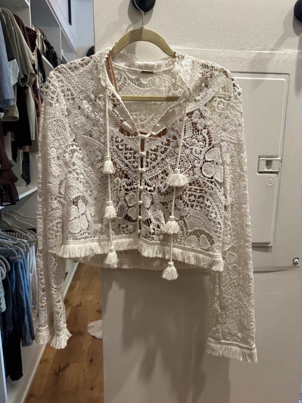 Crochet white top